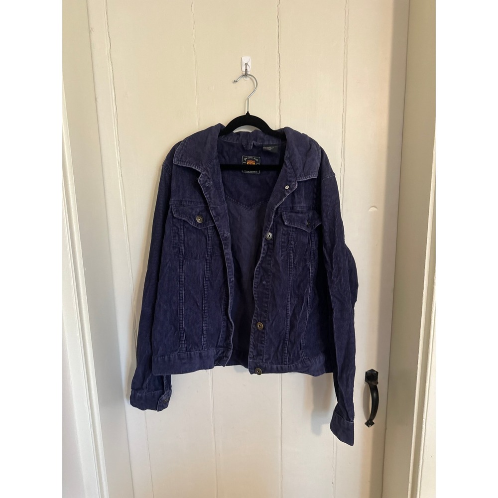 Route 66‎ Womens Navy Blue Corduroy Trucker Jacket Cotton Vintage Size Medium